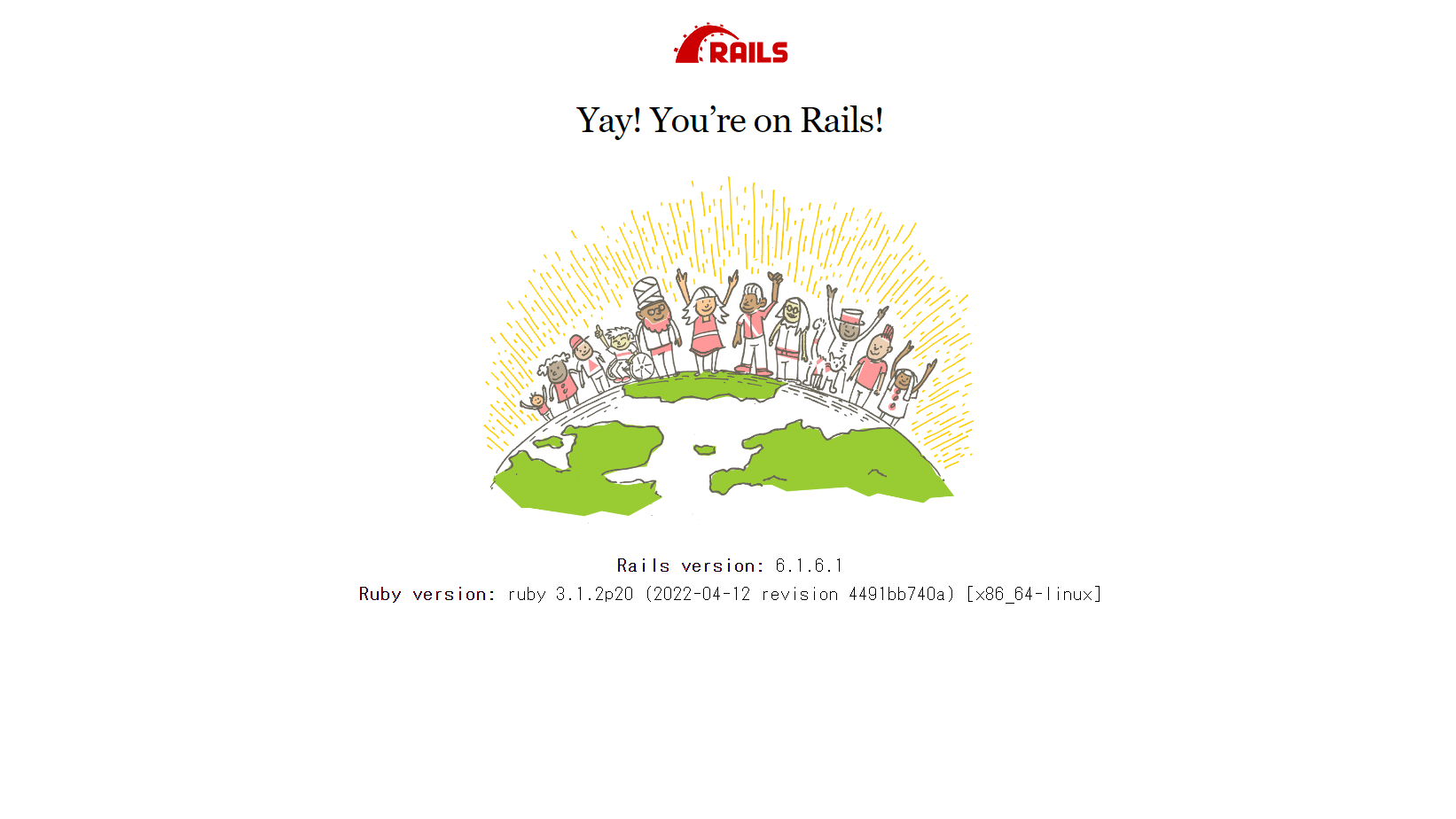 Railsのデフォルトページ